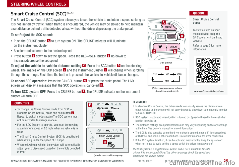 KIA NIRO PHEV 2019 Features and Functions Guide 29ALWAYS CHECK THE OWNER’S MANUAL FOR COMPLETE OPER ATING INFORMATION AND SAFET Y WARNINGS *IF EQUIPPED †LEGAL DISCL AIMERS ON BACK INSIDE COVER
(Type B shown)
(Distances are KIA NIRO PHEV 2019 Features and Functions Guide 29ALWAYS CHECK THE OWNER’S MANUAL FOR COMPLETE OPER ATING INFORMATION AND SAFET Y WARNINGS *IF EQUIPPED †LEGAL DISCL AIMERS ON BACK INSIDE COVER
(Type B shown)
(Distances are