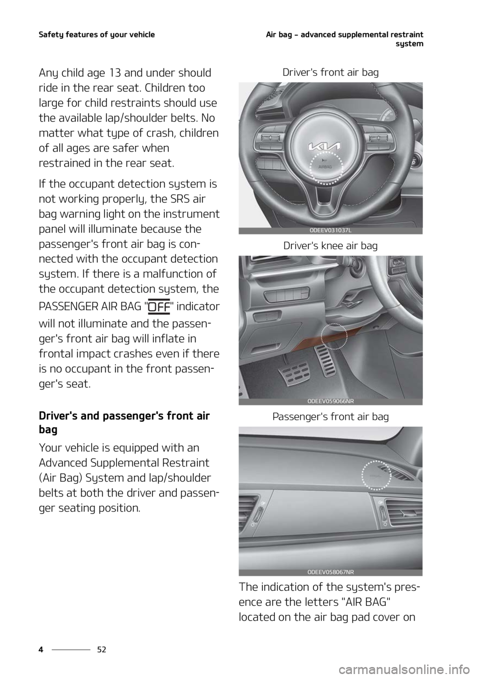 KIA NIRO EV 2022  Owners Manual �4�B�G�F�U�Z��G�F�B�U�V�S�F�T��P�G��Z�P�V�S��W�F�I�J�D�M�F
��
�
�"�J�S��C�B�H����B�E�W�B�O�D�F�E��T�V�Q�Q�M�F�N�F�O�U�B�M��S�F�T�U�S�B�J�O�U
�T�Z�T�U�F�N
�"�O�Z��D�I�J�M�E��B�H�F����