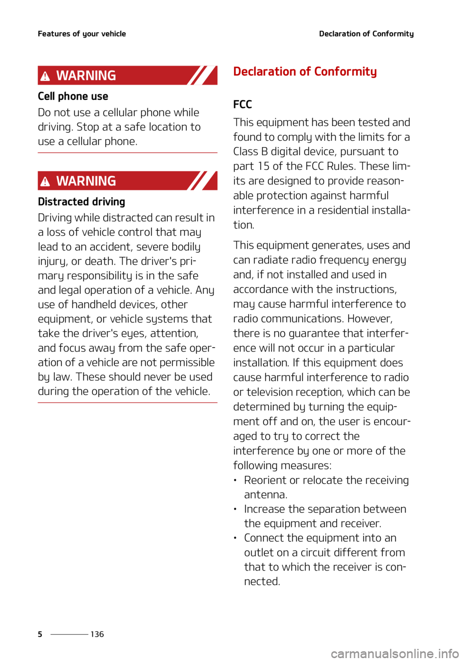 KIA NIRO EV 2022  Owners Manual ��F�B�U�V�S�F�T��P�G��Z�P�V�S��W�F�I�J�D�M�F
���
�
�%�F�D�M�B�S�B�U�J�P�O��P�G��$�P�O�G�P�S�N�J�U�Z
�8�" �3 �/ �* �/ �(
�$�F�M�M��Q�I�P�O�F��V�T�F
�%�P��O�P�U��V�T�F��B��D�F�M�M�V �M�B