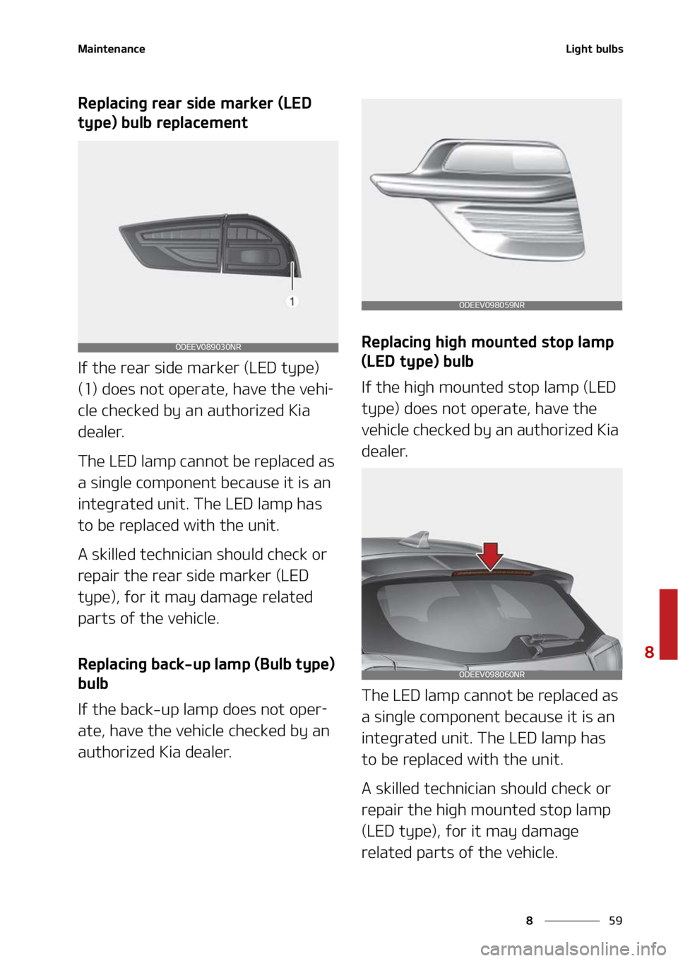 KIA NIRO EV 2022  Owners Manual ��
�
�
�.�B�J�O�U�F�O�B�O�D�F�-�J�H�I�U��C�V�M�C�T
�3�F�Q�M�B�D�J�O�H��S�F�B�S��T�J�E�F��N�B�S�L�F�S��	�-�&�%�
�U�Z�Q�F�
��C�V�M�C��S�F�Q�M�B�D�F�N�F�O�U
�*�G��U�I�F��S�F�B�S��T�J�E�F�