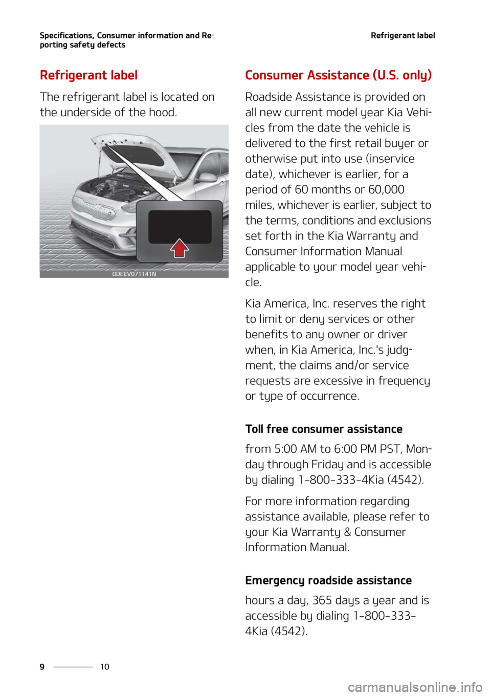 KIA NIRO EV 2022  Owners Manual �4�Q�F�D�J�G�J�D�B�U�J�P�O�T�
��$�P�O�T�V�N�F�S��J�O�G�P�S�N�B�U�J�P�O��B�O�E��3�F-
�Q�P�S�U�J�O�H��T�B�G�F�U�Z��E�F�G�F�D�U�T
��
�
�3�F�G�S�J�H�F�S�B�O�U��M�B�C�F�M
�3�F�G�S�J�H�F�S�B�O�U�