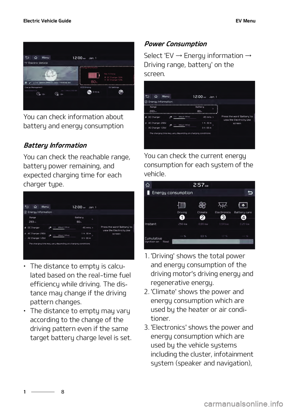 KIA NIRO EV 2021 User Guide �&�M�F�D�U�S�J�D��7�F�I�J�D�M�F��(�V�J�E�F
�
�
�&�7��.�F�O�V
�:�P�V��D�B�O��D�I�F�D�L��J�O�G �P�S�N�B�U�J�P�O��B�C�P�V�U�
�C�B�U�U�F�S�Z��B�O�E��F�O�F�S�H�Z��D�P�O�T�V�N�Q�U�J�P�O
�#�B�U�