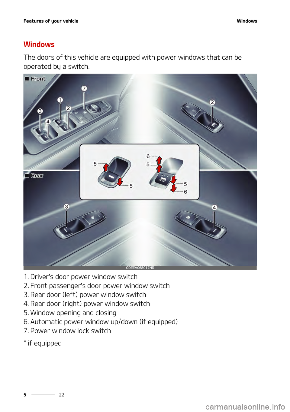 KIA NIRO EV 2021  Owners Manual ��F�B�U�V�S�F�T��P�G��Z�P�V�S��W�F�I�J�D�M�F
��
�
�8�J�O�E�P�X�T
�8�J�O�E�P�X�T
�5�I�F��E�P�P�S�T��P�G��U�I�J�T��W�F�I�J�D�M�F��B�S�F��F�R�V�J�Q�Q�F�E��X�J�U�I��Q�P�X�F�S��X�J�O�E�P�X�