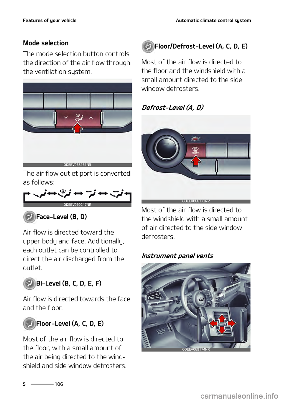 KIA NIRO EV 2021  Owners Manual ��F�B�U�V�S�F�T��P�G��Z�P�V�S��W�F�I�J�D�M�F
���
�
�"�V�U�P�N�B�U�J�D��D�M�J�N�B�U�F��D�P�O�U�S�P�M��T�Z�T�U�F�N
�.�P�E�F��T�F�M�F�D�U�J�P�O
�5�I�F��N�P�E�F��T�F�M�F�D�U�J�P�O��C�V�U�U�