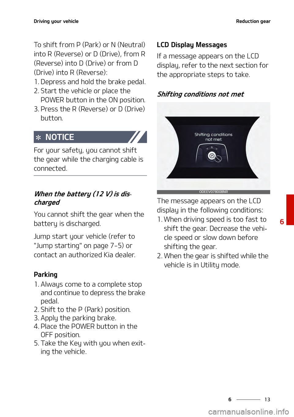 KIA NIRO EV 2021  Owners Manual ��
�
�
�%�S�J�W�J�O�H��Z�P�V�S��W�F�I�J�D�M�F�3�F�E�V�D�U�J�P�O��H�F�B�S
�5�P��T�I�J�G�U��G�S�P�N��1��	�1�B�S�L�
��P�S��/��	�/�F�V�U�S�B�M�
�
�J�O�U�P��3��	�3�F�W�F�S�T�F�
��P�S��%�