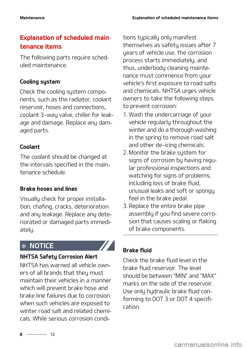 KIA NIRO EV 2021  Owners Manual �.�B�J�O�U�F�O�B�O�D�F
��
�
�&�Y�Q�M�B�O�B�U�J�P�O��P�G��T�D�I�F�E�V�M�F�E��N�B�J�O�U�F�O�B�O�D�F��J�U�F�N�T
�&�Y�Q�M�B�O�B�U�J�P�O��P�G��T�D�I�F�E�V�M�F�E��N�B�J�O-
�U�F�O�B�O�D�F��J�U�F�N