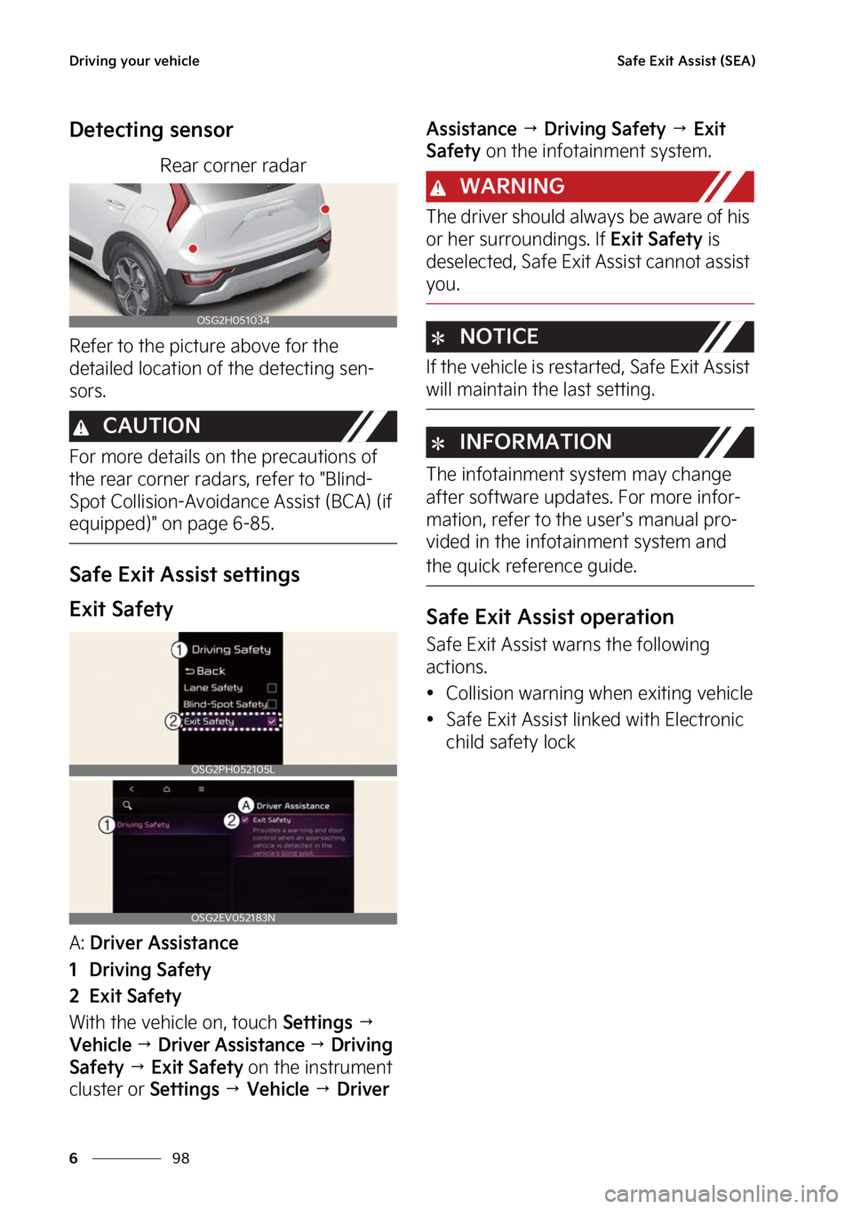 KIA NIRO 2023  Owners Manual �%�S�J�W�J�O�H��Z�P�V�S��W�F�I�J�D�M�F
��
�
�4�B�G�F��&�Y�J�U��"�T�T�J�T�U��	�4�&�"�

�%�F�U�F�D�U�J�O�H��T�F�O�T�P�S
�3�F�B�S��D�P�S�O�F�S��S�B�E�B�S
�3�F�G�F�S��U�P��U�I�F��Q�J�D�U�V�S