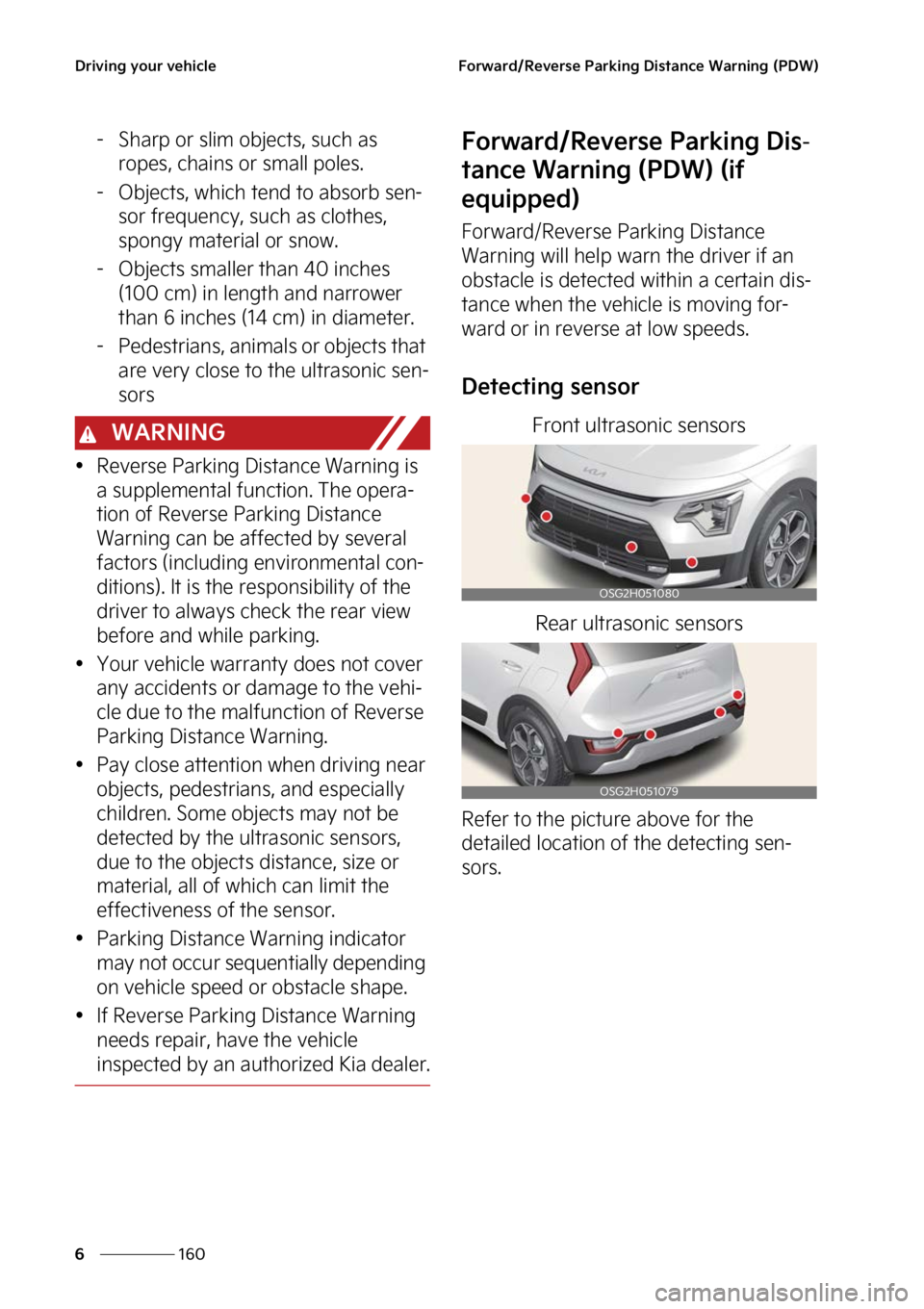 KIA NIRO 2023  Owners Manual �%�S�J�W�J�O�H��Z�P�V�S��W�F�I�J�D�M�F
���
�
��P�S�X�B�S�E��3�F�W�F�S�T�F��1�B�S�L�J�O�H��%�J�T�U�B�O�D�F��8�B�S�O�J�O�H��	�1�%�8�

� �4�I�B�S�Q��P�S��T�M�J�N��P�C�K�F�D�U�T�
��T�V�D�