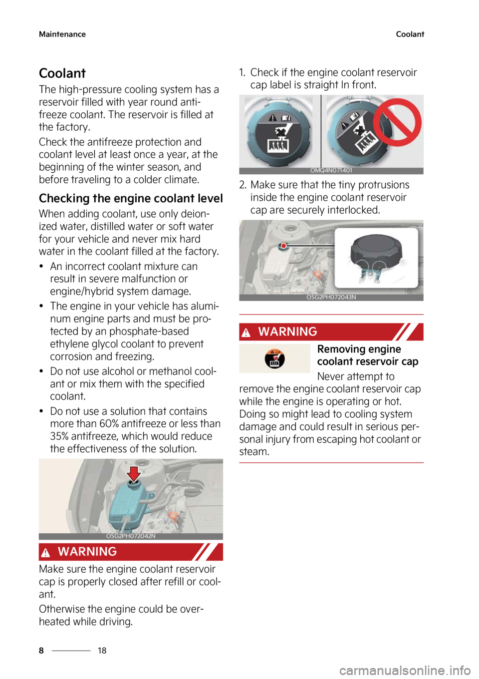 KIA NIRO 2023  Owners Manual �.�B�J�O�U�F�O�B�O�D�F
��
�
�$�P�P�M�B�O�U
�$�P�P�M�B�O�U
�5�I�F��I�J�H�I��Q�S�F�T�T�V�S�F��D �P�P�M�J�O�H��T�Z�T�U�F�N��I�B�T��B�
�S�F�T�F�S�W�P�J�S��G�J�M�M�F�E��X�J�U�I��Z�F�B�S��S�P�
