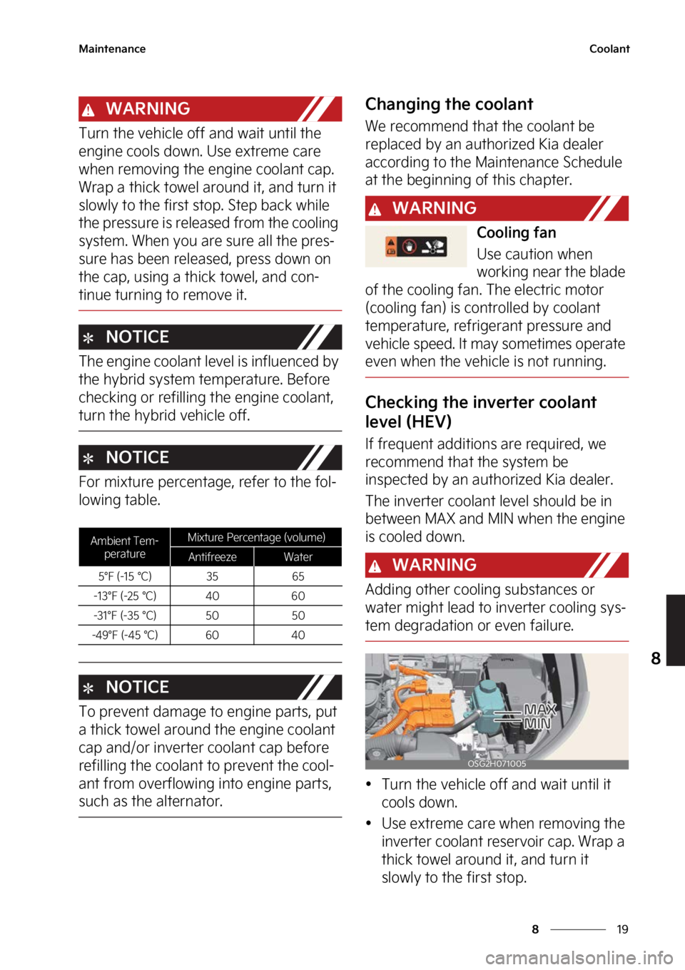 KIA NIRO 2023  Owners Manual ��
�
�
�.�B�J�O�U�F�O�B�O�D�F�$�P�P�M�B�O�U
�8�"�3�/�*�/�(
�5�V�S�O��U�I�F��W�F�I�J�D�M�F��P�G�G��B�O�E��X�B�J�U��V�O�U�J�M��U�I�F�
�F�O�H�J�O�F��D�P�P�M�T��E�P�X�O���6�T�F��F�Y�U�S�F