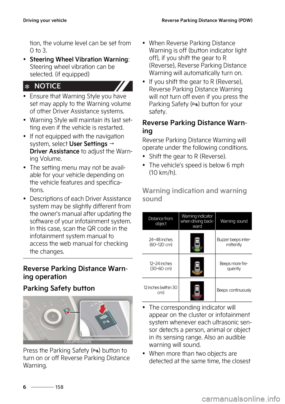 KIA NIRO 2022  Owners Manual �%�S�J�W�J�O�H��Z�P�V�S��W�F�I�J�D�M�F
���
�
�3�F�W�F�S�T�F��1�B�S�L�J�O�H��%�J�T�U�B�O�D�F��8�B�S�O�J�O�H��	�1�%�8�

�U�J�P�O�
��U�I�F��W�P�M�V�N�F��M�F�W�F�M��D�B�O��C�F��T�F�U��G�S