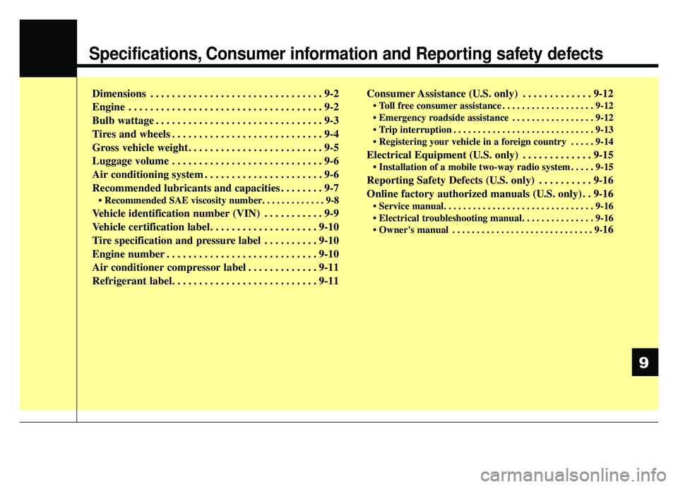 KIA NIRO 2019 Owners Manual Specifications, Consumer information and Reporting safety defects
Dimensions . . . . . . . . . . . . . . . . . . . . . . . . . . . . . . . . 9-2
Engine . . . . . . . . . . . . . . . . . . . . . . . . KIA NIRO 2019 Owners Manual Specifications, Consumer information and Reporting safety defects
Dimensions . . . . . . . . . . . . . . . . . . . . . . . . . . . . . . . . 9-2
Engine . . . . . . . . . . . . . . . . . . . . . . . .