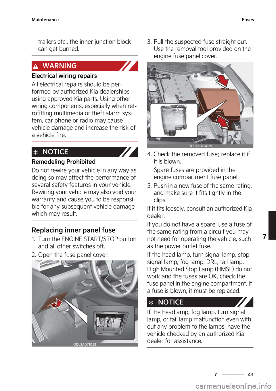 KIA K5 2023  Owners Manual ��
�
�
�.�B�J�O�U�F�O�B�O�D�F��V�T�F�T
�U�S�B�J�M�F�S�T��F�U�D��
��U�I�F��J�O�O�F�S��K�V�O�D�U�J�P�O��C�M�P�D�L�
�D�B�O��H�F�U��C�V�S�O�F�E�
�8�"�3�/�*�/�(
�&�M�F�D�U�S�J�D�B�M��X�J�S�