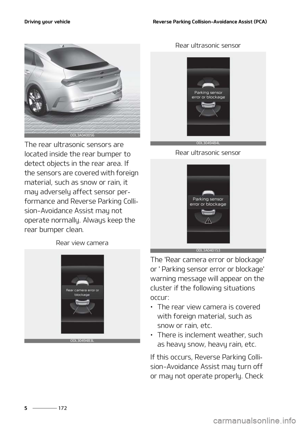 KIA K5 2021  Owners Manual �%�S�J�W�J�O�H��Z�P�V�S��W�F�I�J�D�M�F
���
�
�3�F�W�F�S�T�F��1�B�S�L�J�O�H��$�P�M�M�J�T�J�P�O��"�W�P�J�E�B�O�D�F��"�T�T�J�T�U��	�1�$�"�

�5�I�F��S�F�B�S��V�M�U�S�B�T�P�O�J�D��T�F�O�T�P�S