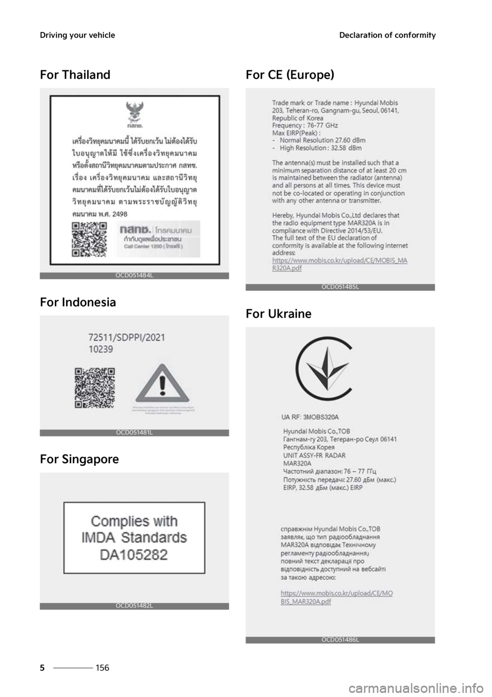 KIA FORTE 2023  Owners Manual �%�S�J�W�J�O�H��Z�P�V�S��W�F�I�J�D�M�F
���
�
�%�F�D�M�B�S�B�U�J�P�O��P�G��D�P�O�G�P�S�N�J�U�Z
��P�S��5�I�B�J�M�B�O�E
��P�S��*�O�E�P�O�F�T�J�B
��P�S��4�J�O�H�B�Q�P�S�F ��P�S��$�&��	�&�