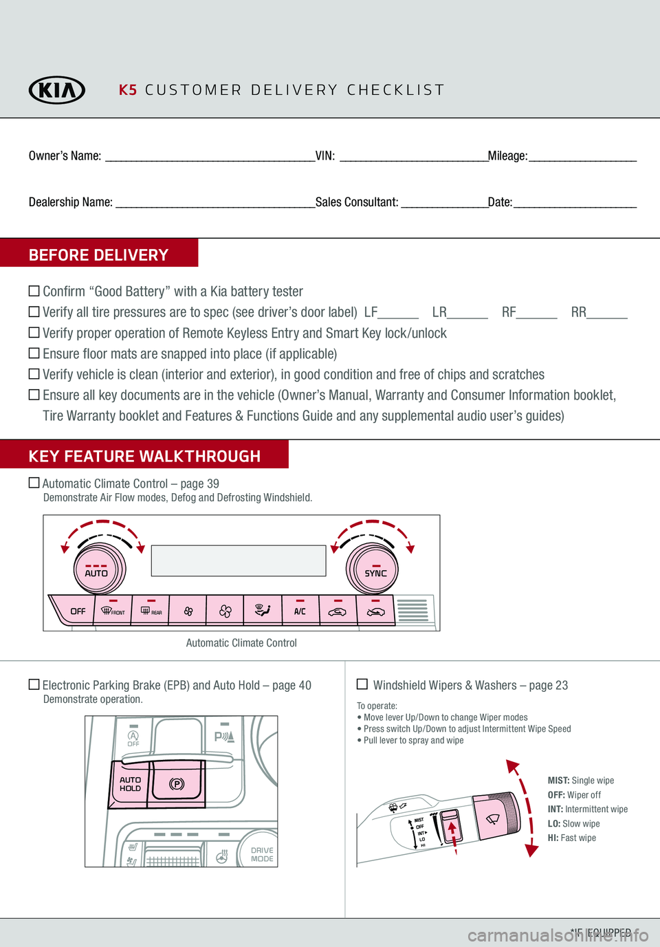 KIA FORTE 2021 Features and Functions Guide *IF EQUIPPED
BEFORE DELIVERYOwner’s Name:
_________________________________________
VIN:
_____________________________
Mileage:
_____________________
Dealership Name:
_________________________ KIA FORTE 2021 Features and Functions Guide *IF EQUIPPED
BEFORE DELIVERYOwner’s Name:
_________________________________________
VIN:
_____________________________
Mileage:
_____________________
Dealership Name:
_________________________