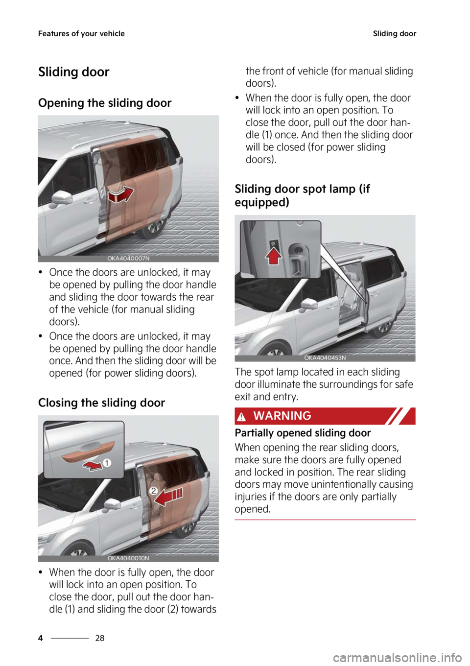KIA CARNIVAL 2023  Owners Manual ��F�B�U�V�S�F�T��P�G��Z�P�V�S��W�F�I�J�D�M�F
��
�
�4�M�J�E�J�O�H��E�P�P�S
�4�M�J�E�J�O�H��E�P�P�S
�0�Q�F�O�J�O�H��U�I�F��T�M�J�E�J�O�H��E�P�P�S
