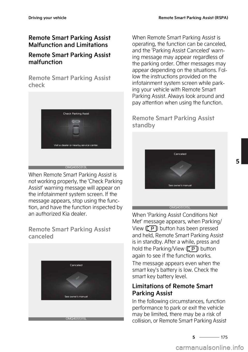 KIA CARNIVAL 2023  Owners Manual ���
�
�
�%�S�J�W�J�O�H��Z�P�V�S��W�F�I�J�D�M�F�3�F�N�P�U�F��4�N�B�S�U��1�B�S�L�J�O�H��"�T�T�J�T�U��	�3�4�1�"�

�3�F�N�P�U�F��4�N�B�S�U��1�B�S�L�J�O�H��"�T�T�J�T�U�
�.�B�M�G�V�O�D�U�J�P�