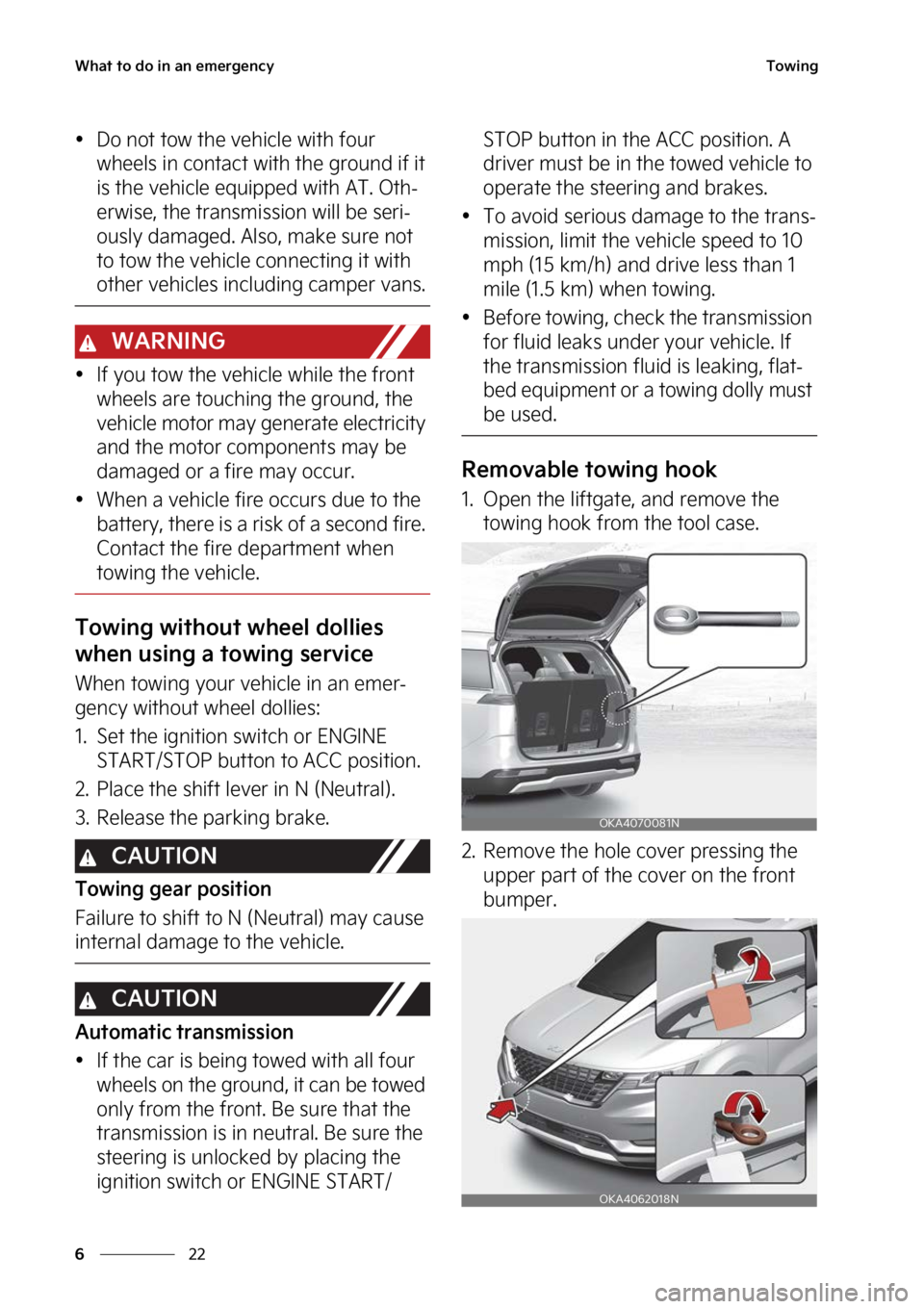 KIA CARNIVAL 2023  Owners Manual �8�I�B�U��U�P��E�P��J�O��B�O��F�N�F�S�H�F�O�D�Z
��
�
�5�P�X�J�O�H
