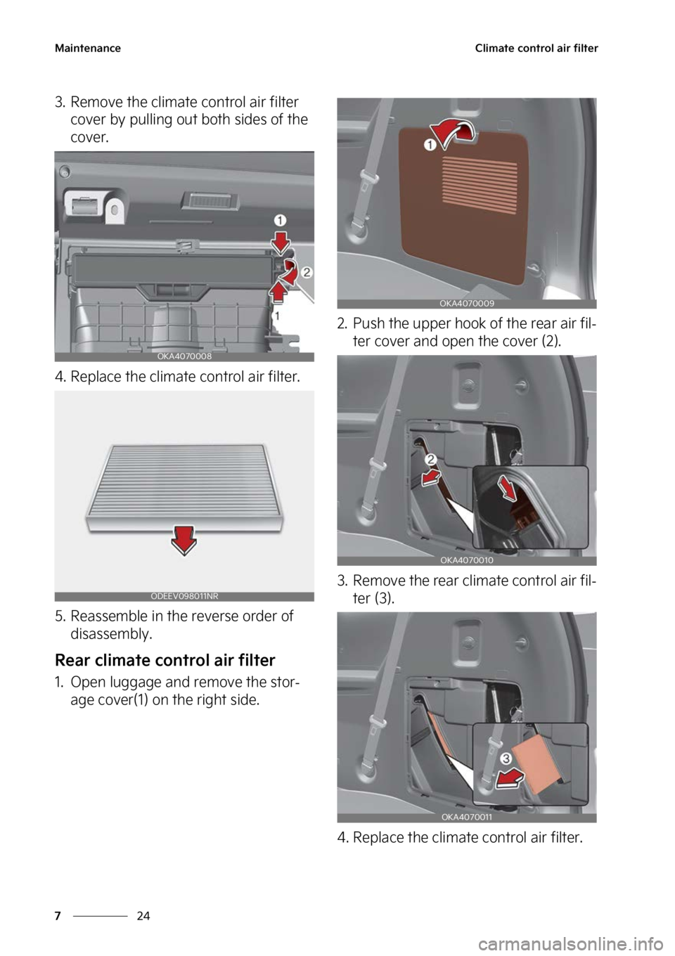 KIA CARNIVAL 2023  Owners Manual �.�B�J�O�U�F�O�B�O�D�F
��
�
�$�M�J�N�B�U�F��D�P�O�U�S�P�M��B�J�S��G�J�M�U�F�S
�� �3�F�N�P�W�F��U�I�F��D�M�J�N�B�U�F��D�P�O�U�S�P�M��B�J�S��G�J�M�U�F�S�
�D�P�W�F�S��C�Z��Q�V�M�M�J�O�H�
