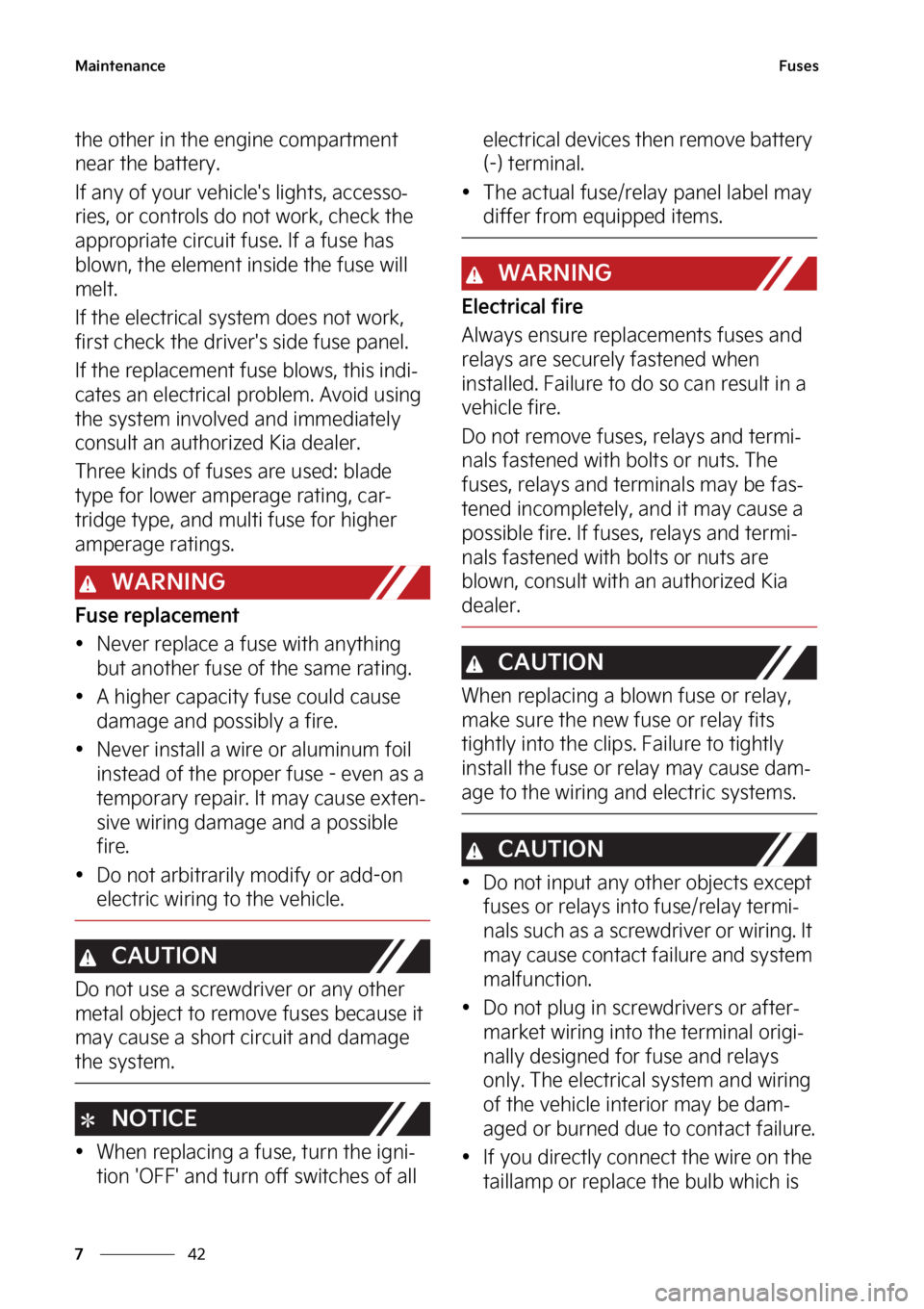 KIA CARNIVAL 2023  Owners Manual �.�B�J�O�U�F�O�B�O�D�F
��
�
��V�T�F�T
�U�I�F��P�U�I�F�S��J�O��U�I�F��F�O�H�J�O�F��D�P�N�Q�B�S�U�N�F�O�U�
�O�F�B�S��U�I�F��C�B�U�U�F�S�Z�
�*�G��B�O�Z��P�G��Z�P�V�S��W�F�I�J�D�M�F��T�