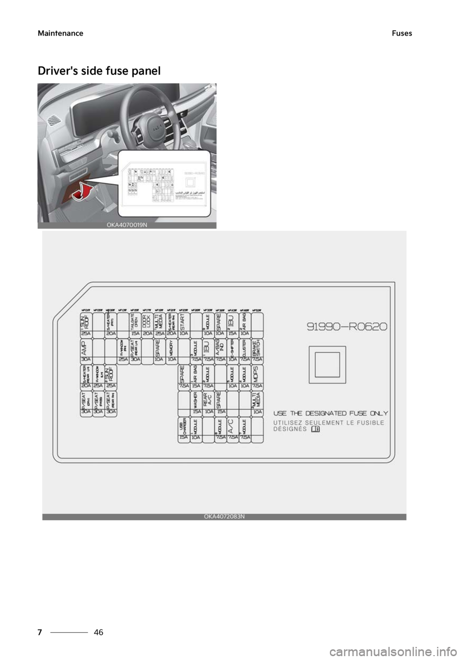 KIA CARNIVAL 2023  Owners Manual �.�B�J�O�U�F�O�B�O�D�F
��
�
��V�T�F�T
�%�S�J�W�F�S��T��T�J�E�F��G�V�T�F��Q�B�O�F�M
�0�,�"��������/
�0�,�"��������/ 