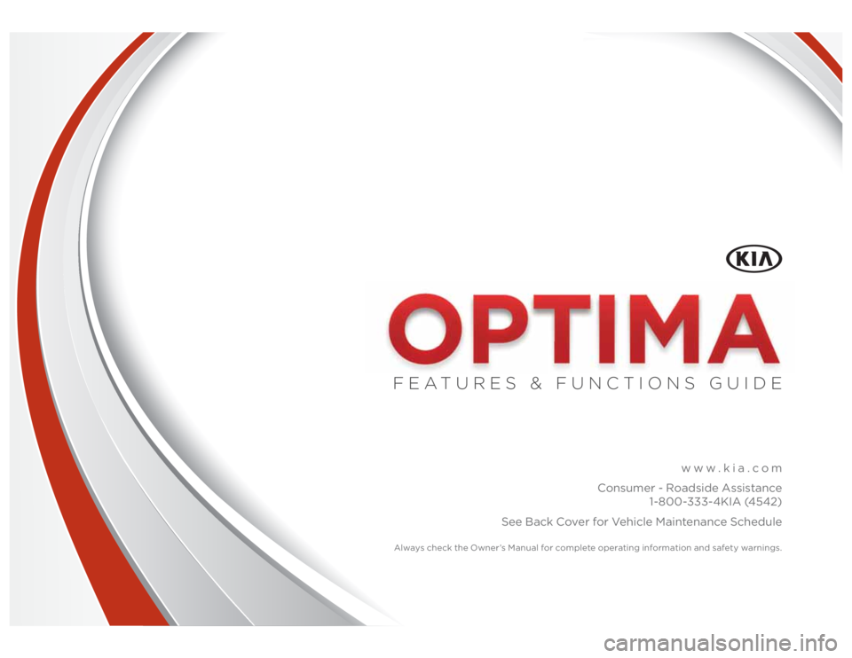 KIA OPTIMA 2014  Features and Functions Guide 