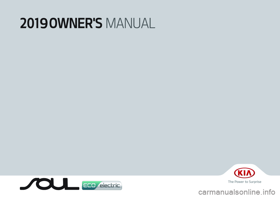 KIA SOUL EV 2019  Owners Manual 