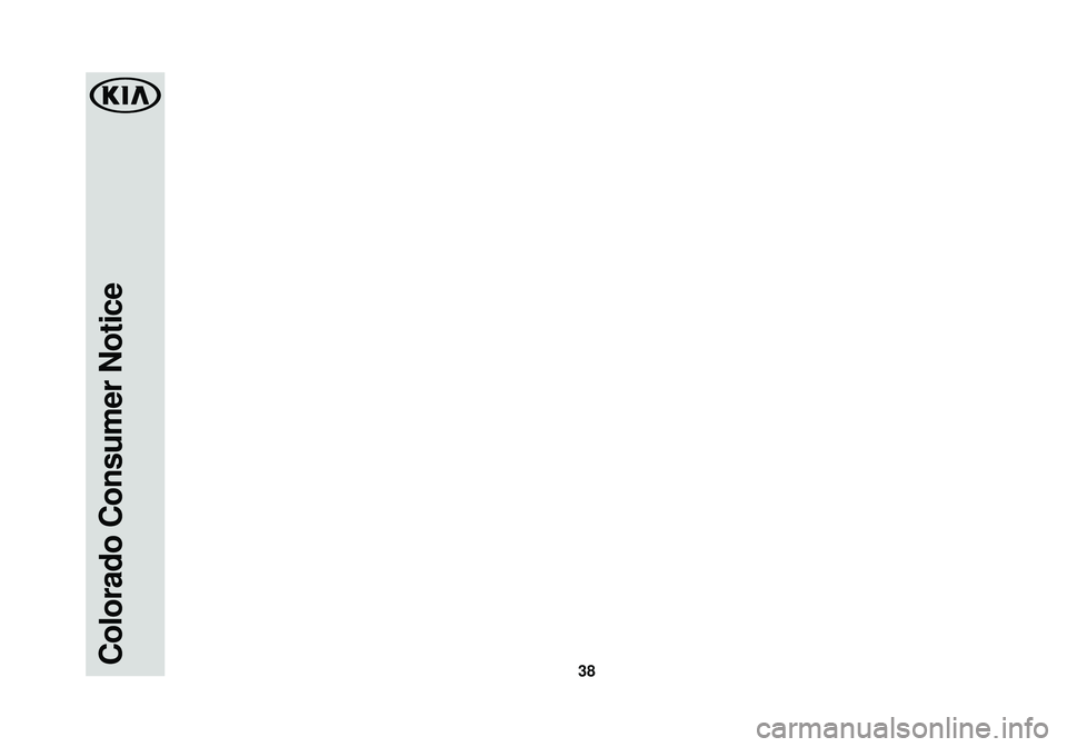 KIA SOUL EV 2015  Warranty and Consumer Information Guide 38Colorado Consumer Notice 