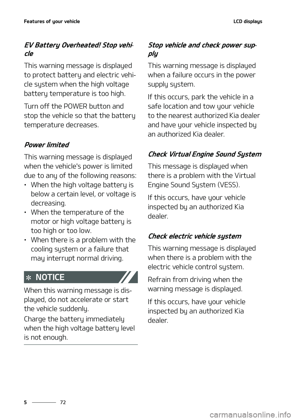 KIA NIRO EV 2020  Owners Manual ��F�B�U�V�S�F�T��P�G��Z�P�V�S��W�F�I�J�D�M�F
��
�
�-�$�%��E�J�T�Q�M�B�Z�T
�&�7��#�B�U�U�F�S�Z��0�W�F�S�I�F�B�U�F�E���4�U�P�Q��W�F�I�J-
�D�M�F
�5�I�J�T��X�B�S�O�J�O�H��N�F�T�T�B�H�F��J�