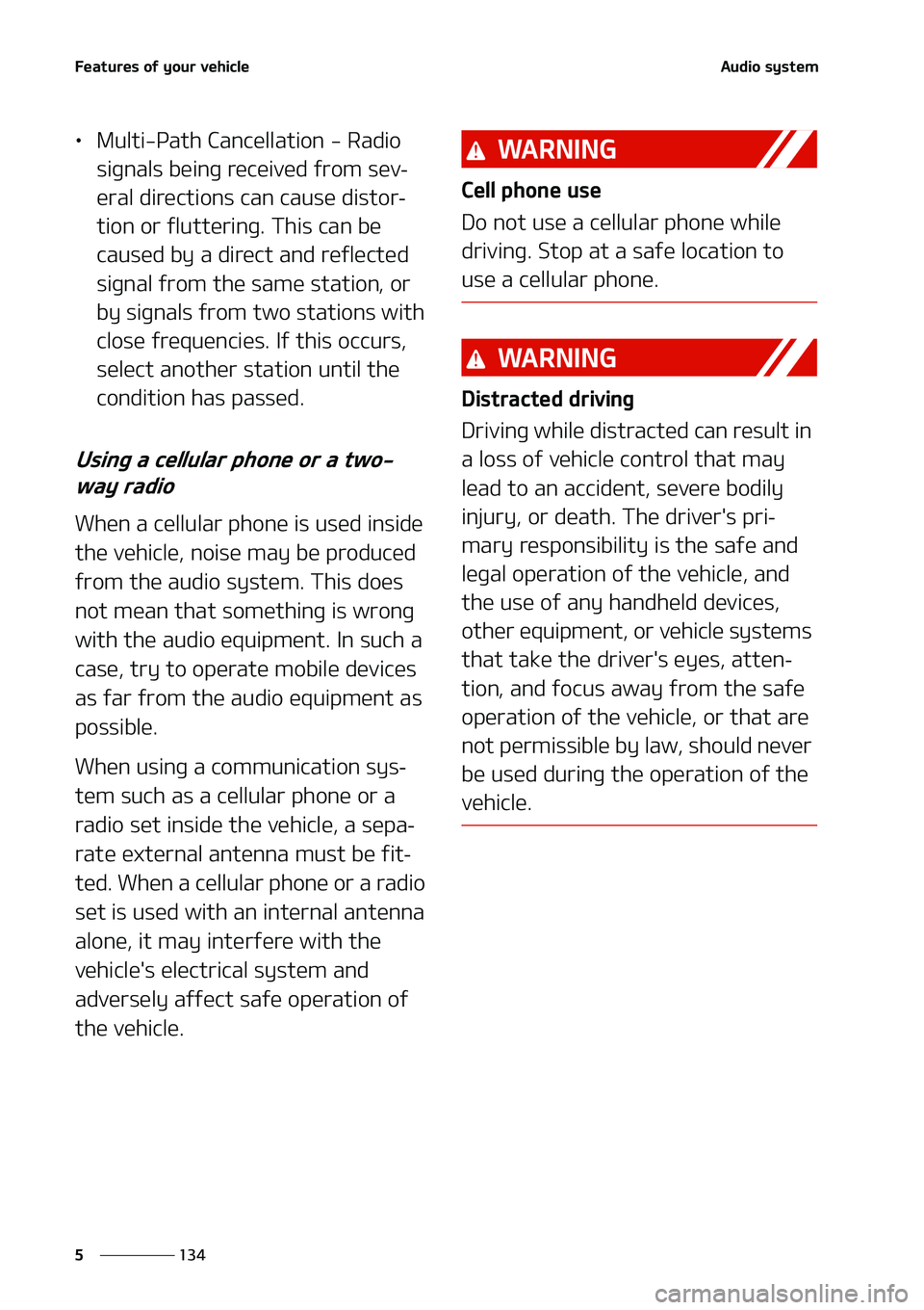 KIA NIRO EV 2020  Owners Manual ��F�B�U�V�S�F�T��P�G��Z�P�V�S��W�F�I�J�D�M�F
���
�
�"�V�E�J�P��T�Z�T�U�F�N
LÜ �.�V�M�U�J��1�B�U�I��$�B�O�D�F�M�M�B�U�J�P�O����3�B�E�J�P�
�T�J�H�O�B�M�T��C�F�J�O�H��S�F�D�F�J�W�F�E��