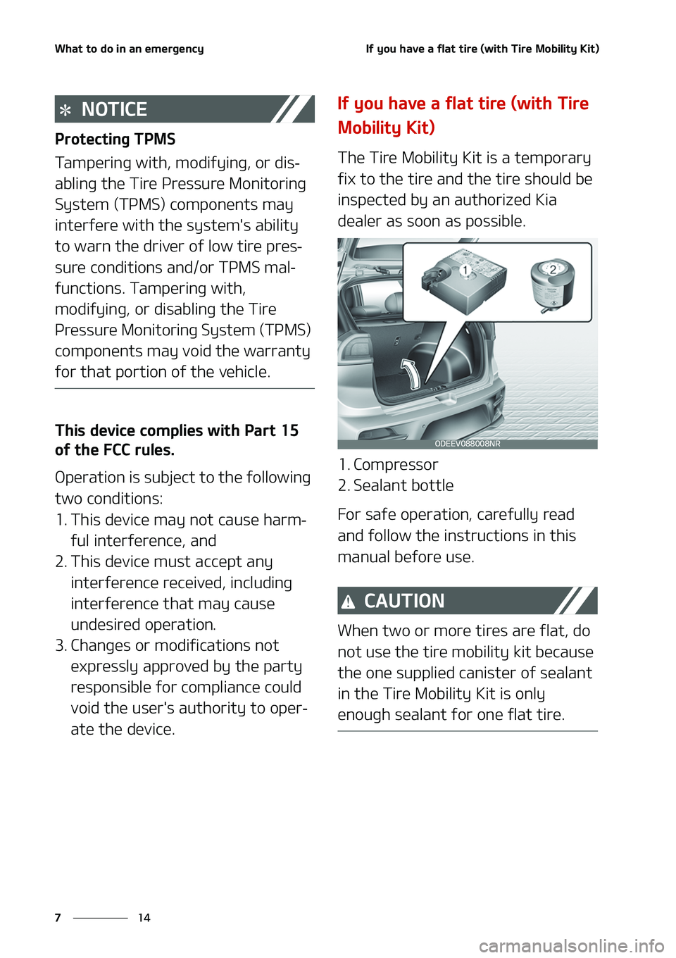 KIA NIRO EV 2020  Owners Manual �8�I�B�U��U�P��E�P��J�O��B�O��F�N�F�S�H�F�O�D�Z
��
�
�*�G��Z�P�V��I�B�W�F��B��G�M�B�U��U�J�S�F��	�X�J�U�I��5�J�S�F��.�P�C�J�M�J�U�Z��,�J�U�

�/�0�5�*�$�&
�1�S�P�U�F�D�U�J�O�H��5�1�.�