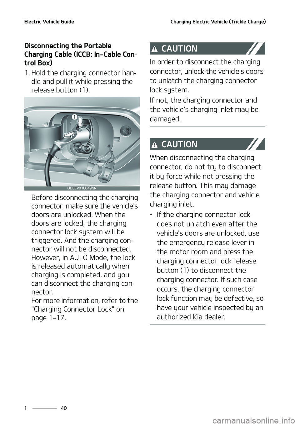 KIA NIRO EV 2020 Service Manual �&�M�F�D�U�S�J�D��7�F�I�J�D�M�F��(�V�J�E�F
��
�
�$�I�B�S�H�J�O�H��&�M�F�D�U�S�J�D��7�F�I�J�D�M�F��	�5�S�J�D�L�M�F��$�I�B�S�H�F�

�%�J�T�D�P�O�O�F�D�U�J�O�H��U�I�F��1�P�S�U�B�C�M�F�
�$�I�B�