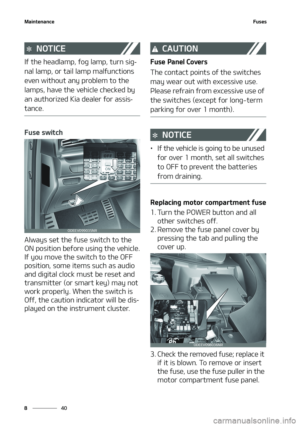 KIA NIRO EV 2020  Owners Manual �.�B�J�O�U�F�O�B�O�D�F
��
�
��V�T�F�T
�/�0�5�*�$�&
�*�G��U�I�F��I�F�B�E�M�B�N�Q�
��G�P�H��M�B�N�Q�
��U�V�S�O��T�J�H-
�O�B�M��M�B�N�Q�
��P�S��U�B�J�M��M�B�N�Q��N�B�M�G�V�O�D�U�J�P�O�T�
