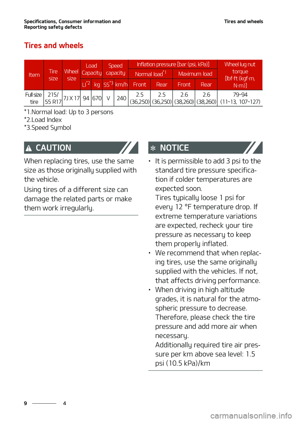 KIA NIRO EV 2020  Owners Manual �4�Q�F�D�J�G�J�D�B�U�J�P�O�T�
��$�P�O�T�V�N�F�S��J�O�G�P�S�N�B�U�J�P�O��B�O�E�
�3�F�Q�P�S�U�J�O�H��T�B�G�F�U�Z��E�F�G�F�D�U�T
�
�
�5�J�S�F�T��B�O�E��X�I�F�F�M�T
�5�J�S�F�T��B�O�E��X�I�F�F�