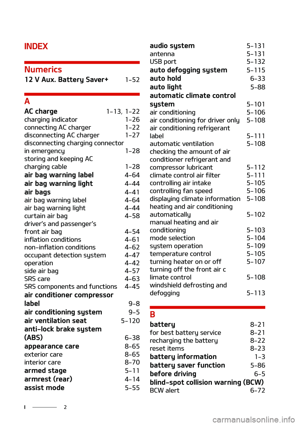 KIA NIRO EV 2020  Owners Manual �
�*
�*�/�%�&�9
�/�V�N�F�S�J�D�T
����7��"�V�Y���#�B�U�U�F�S�Z��4�B�W�F�S� �����
�"
�"�$��D�I�B�S�H�F������
�����
�D�I�B�S�H�J�O�H��J�O�E�J�D�B�U�P�S
�����
�D�P�O�O�F�D�U
