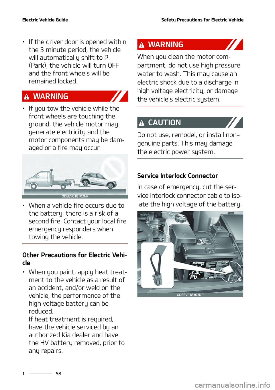 KIA NIRO EV 2020 Repair Manual �&�M�F�D�U�S�J�D��7�F�I�J�D�M�F��(�V�J�E�F
��
�
�4�B�G�F�U�Z��1�S�F�D�B�V�U�J�P�O�T��G�P�S��&�M�F�D�U�S�J�D��7�F�I�J�D�M�F
LÜ �*�G��U�I�F��E�S�J�W�F�S��E�P�P�S��J�T��P�Q�F�O�F�E��X�J�U