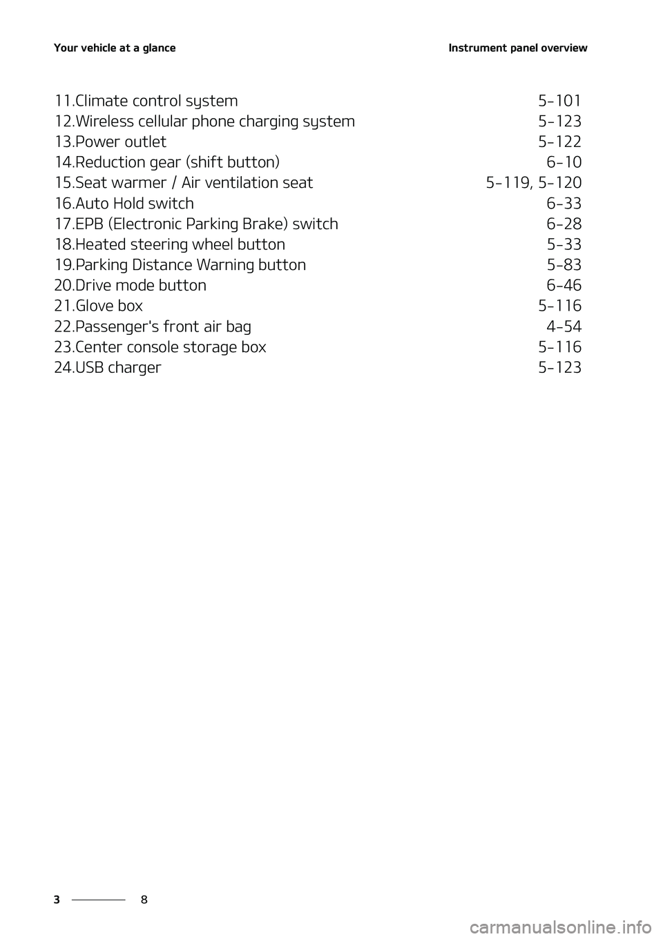 KIA NIRO EV 2020 Manual PDF �:�P�V�S��W�F�I�J�D�M�F��B�U��B��H�M�B�O�D�F
�
�
�*�O�T�U�S�V�N�F�O�U��Q�B�O�F�M��P�W�F�S�W�J�F�X
����$�M�J�N�B�U�F��D�P�O�U�S�P�M��T�Z�T�U�F�N� �����
����8�J�S�F�M�F�T�T��D�F�M