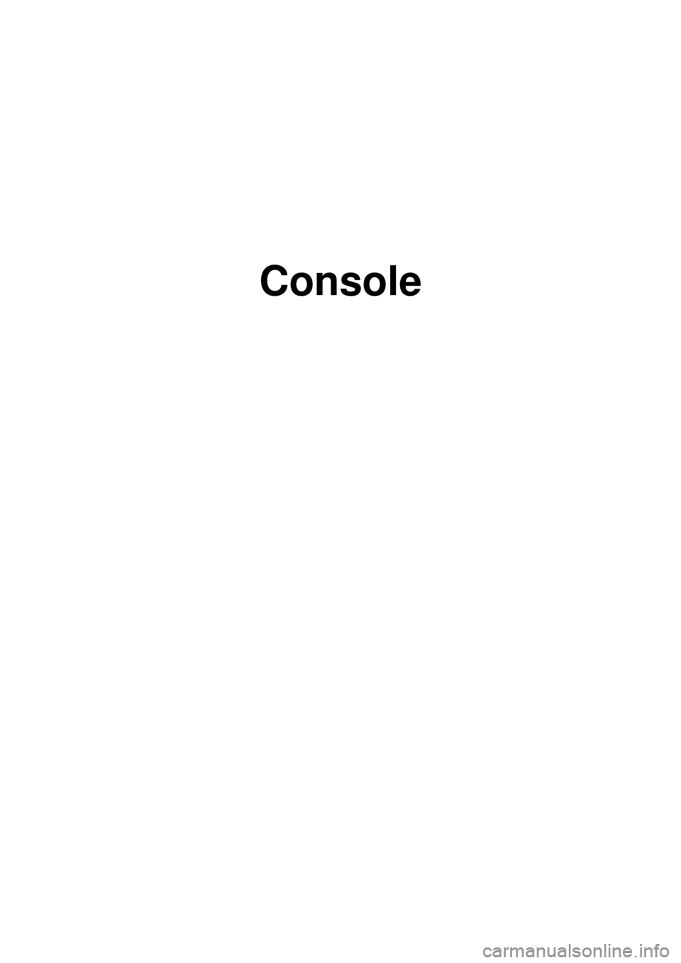 KIA CARNIVAL 2007  Workshop Manual Console 
