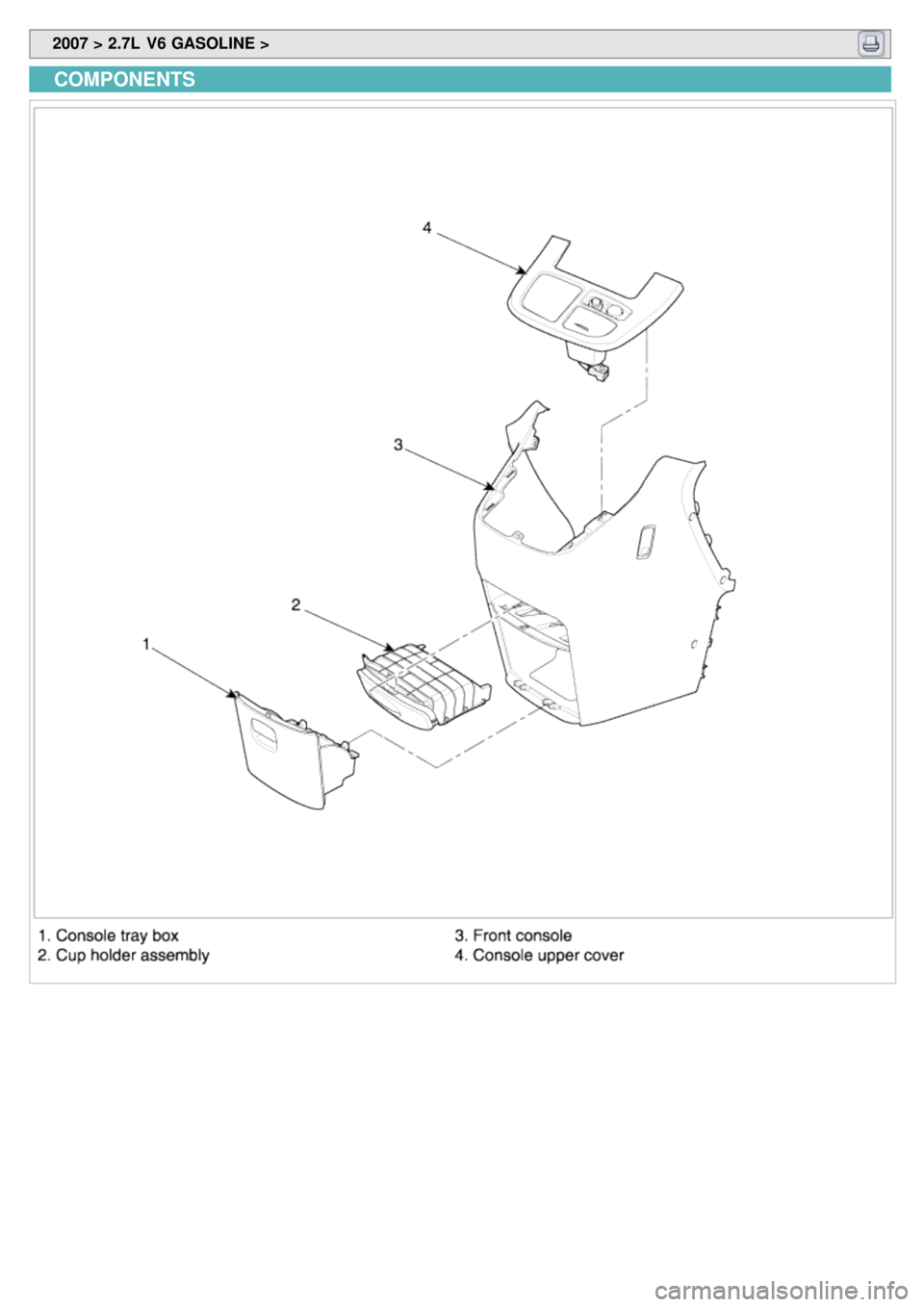 KIA CARNIVAL 2007  Workshop Manual  2007 > 2.7L  V6 GASOLINE > 
COMPONENTS 