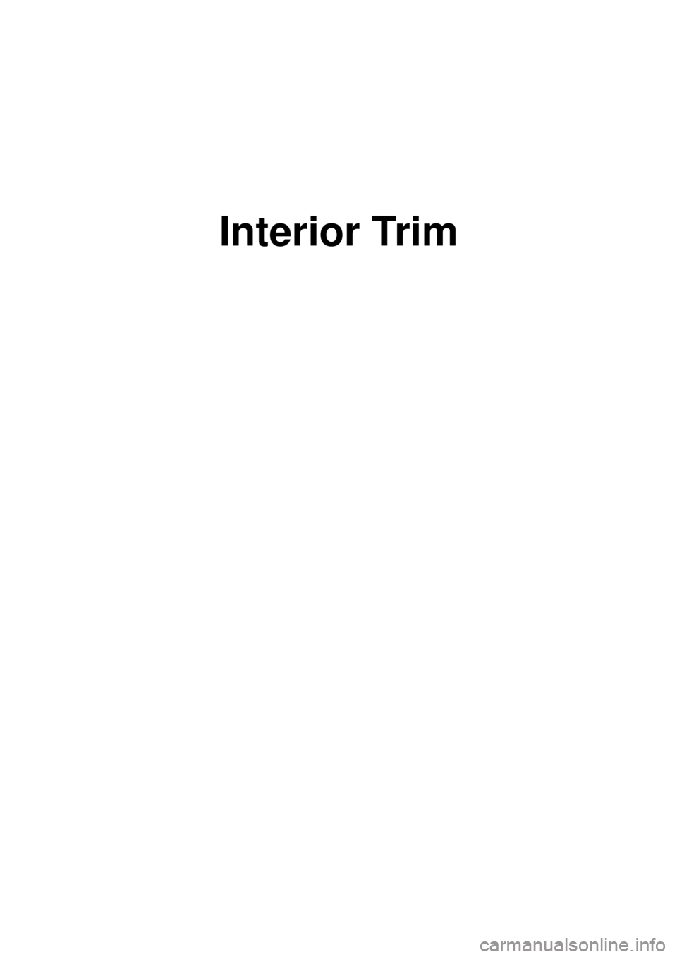 KIA CARNIVAL 2007  Workshop Manual Interior Trim 