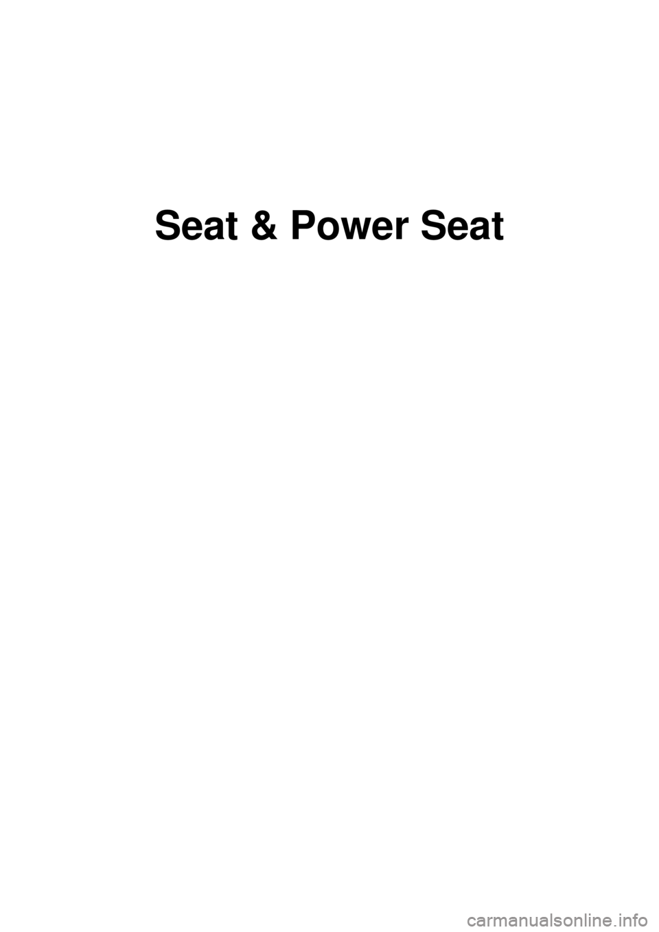 KIA CARNIVAL 2007  Workshop Manual Seat & Power Seat 