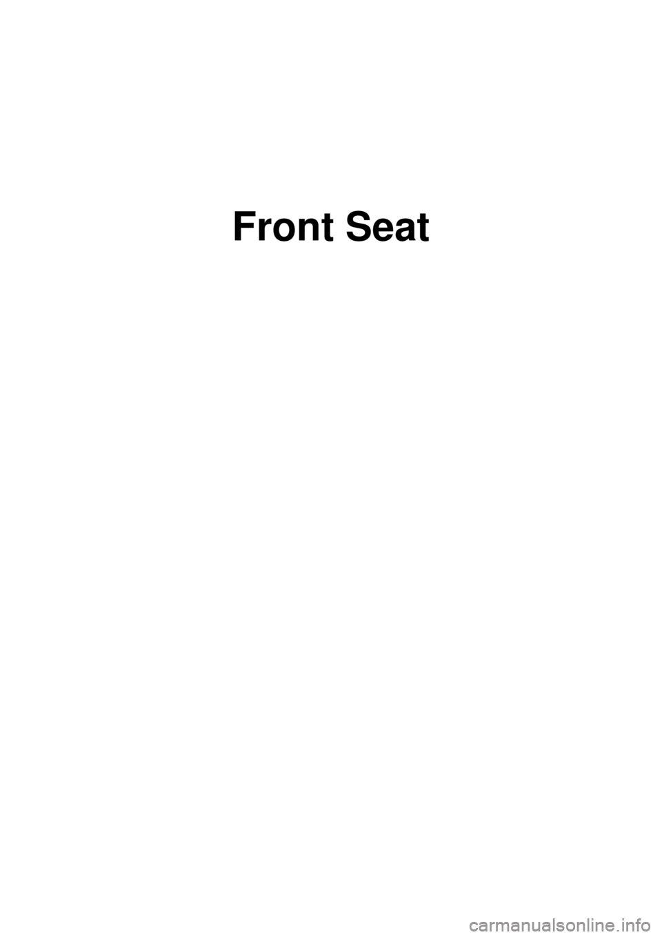 KIA CARNIVAL 2007  Workshop Manual Front Seat 