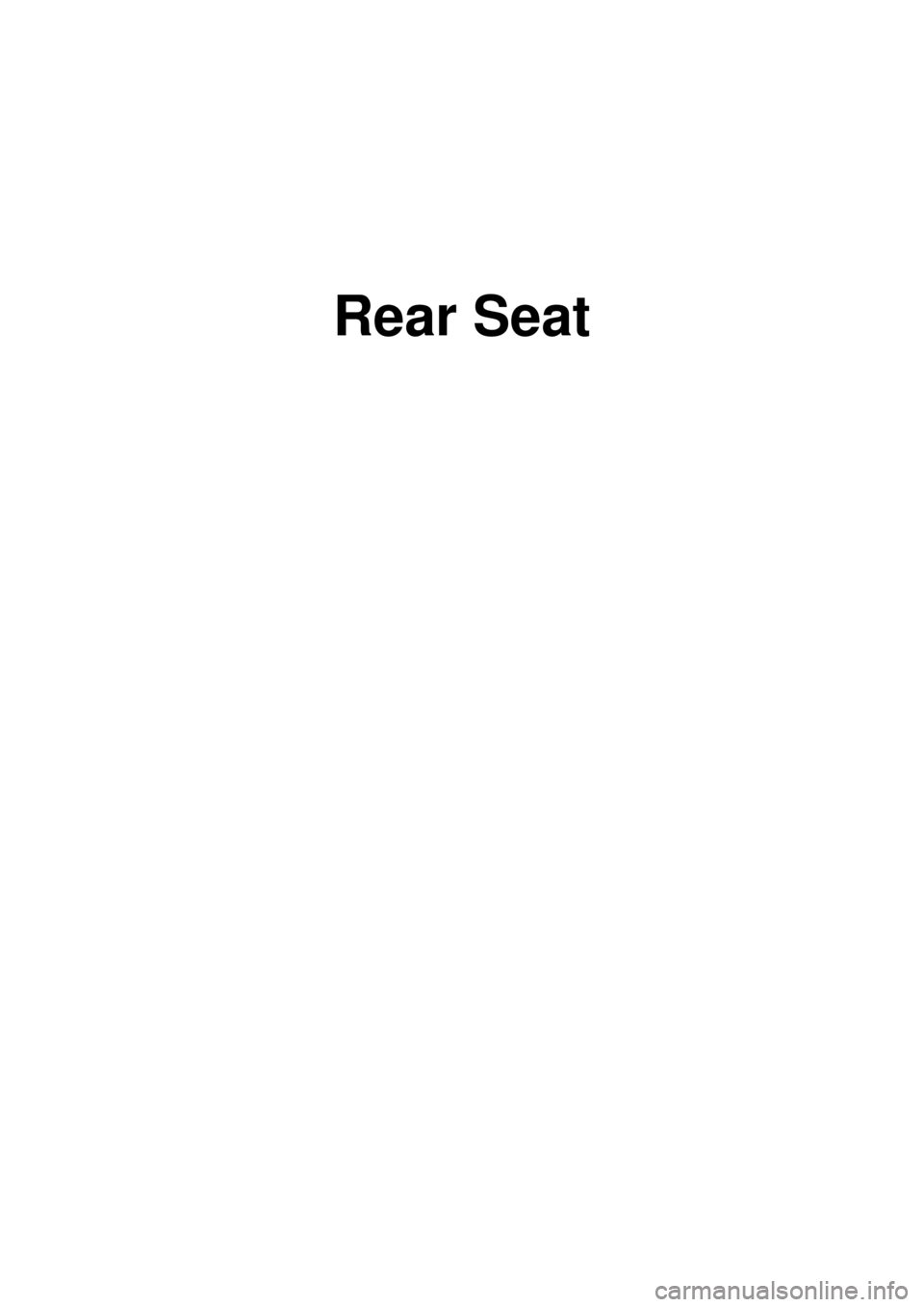 KIA CARNIVAL 2007  Workshop Manual Rear Seat 