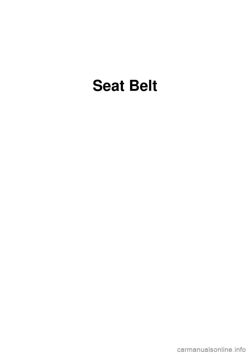 KIA CARNIVAL 2007  Workshop Manual Seat Belt 