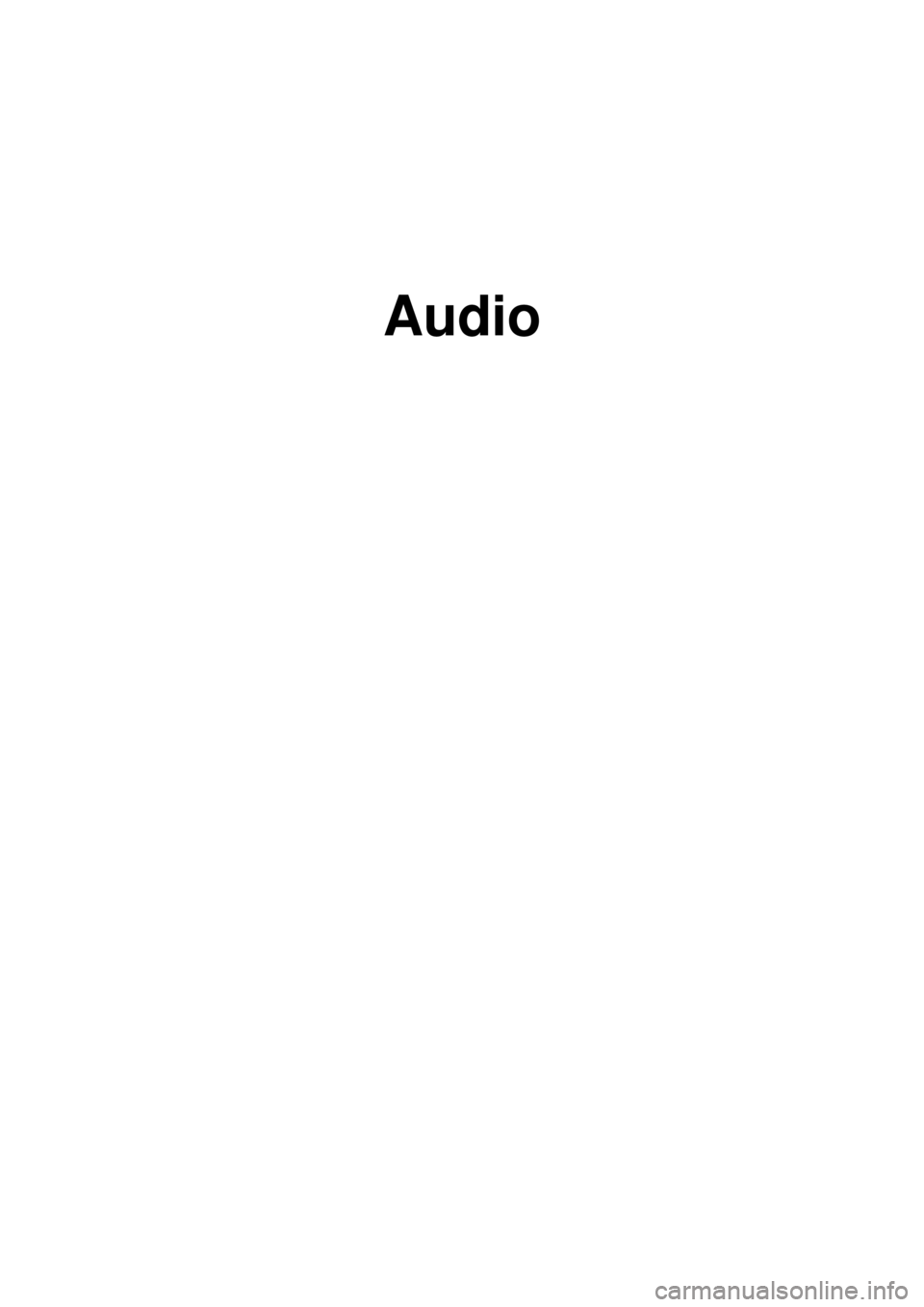 KIA CARNIVAL 2007  Workshop Manual Audio 