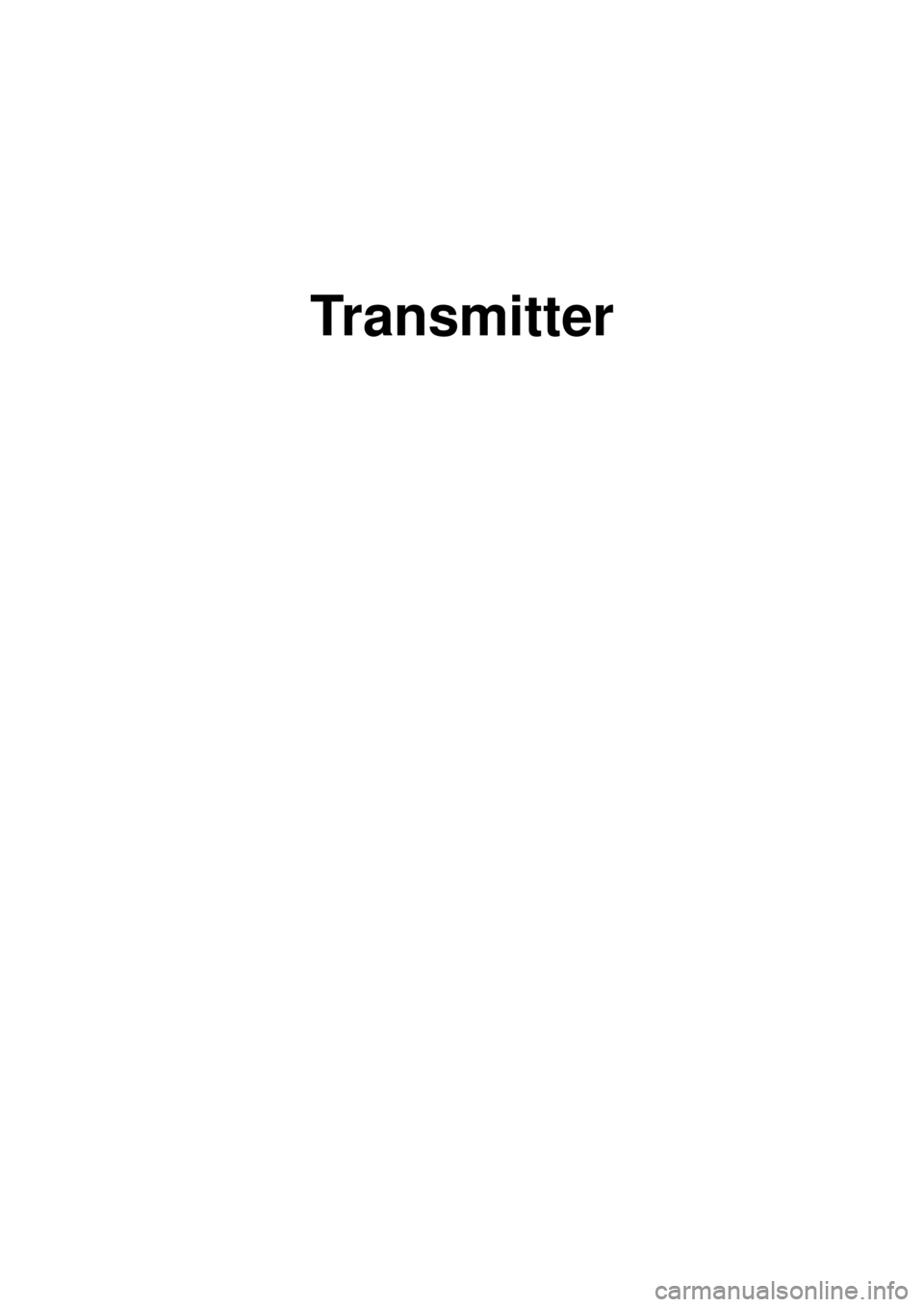 KIA CARNIVAL 2007  Workshop Manual Transmitter 