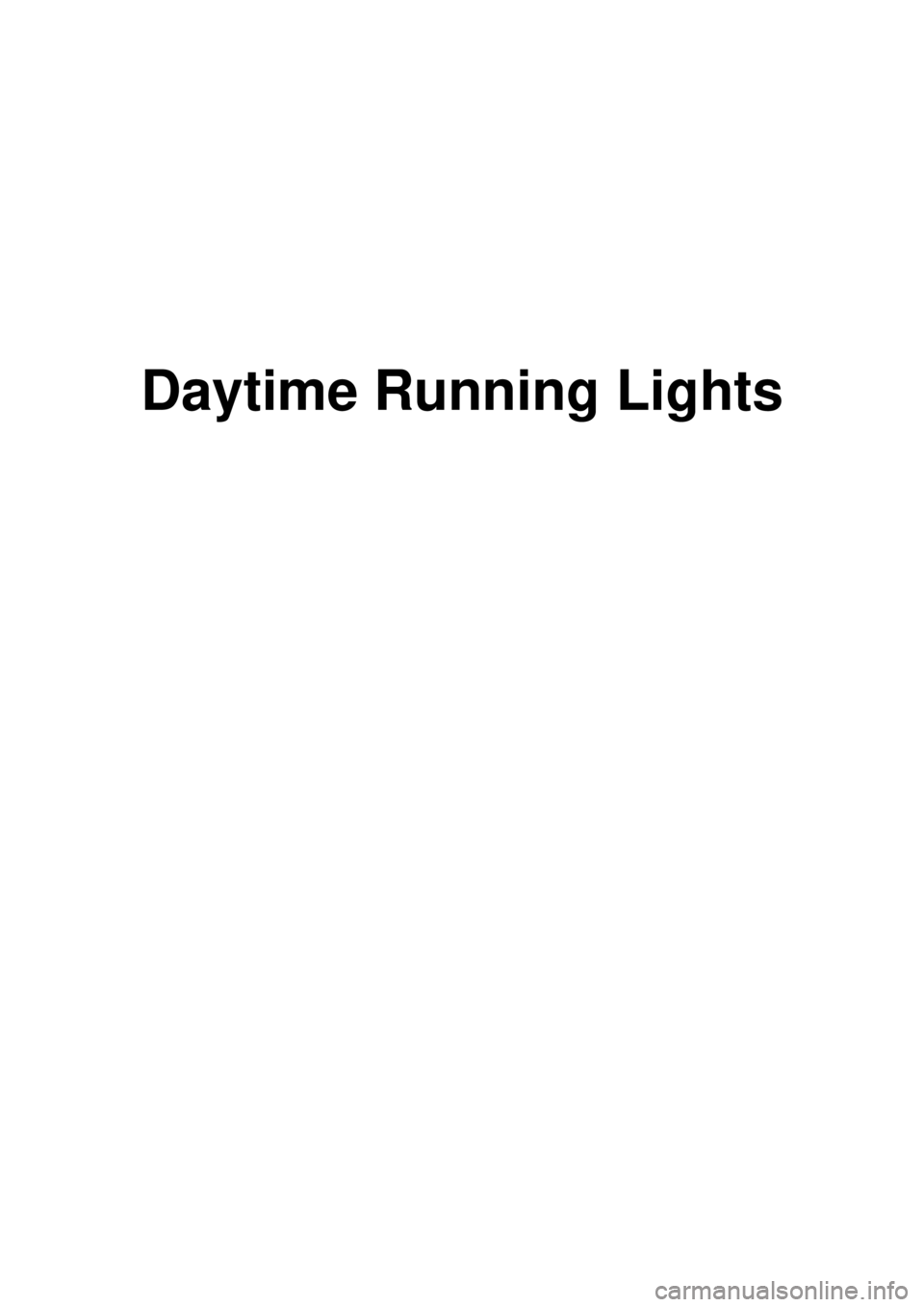 KIA CARNIVAL 2007  Workshop Manual Daytime Running Lights 