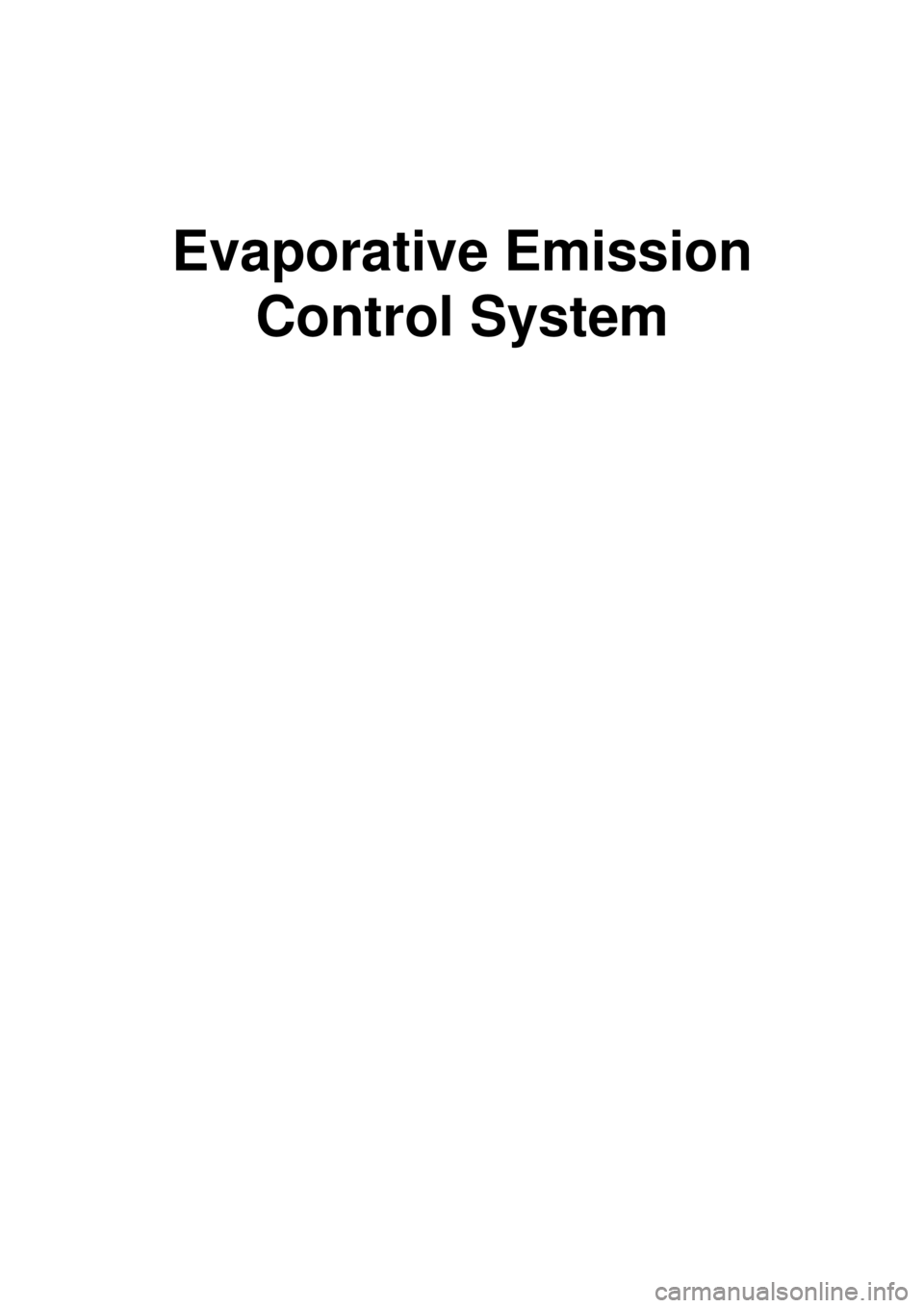 KIA CARNIVAL 2007  Workshop Manual Evaporative Emission Control System 