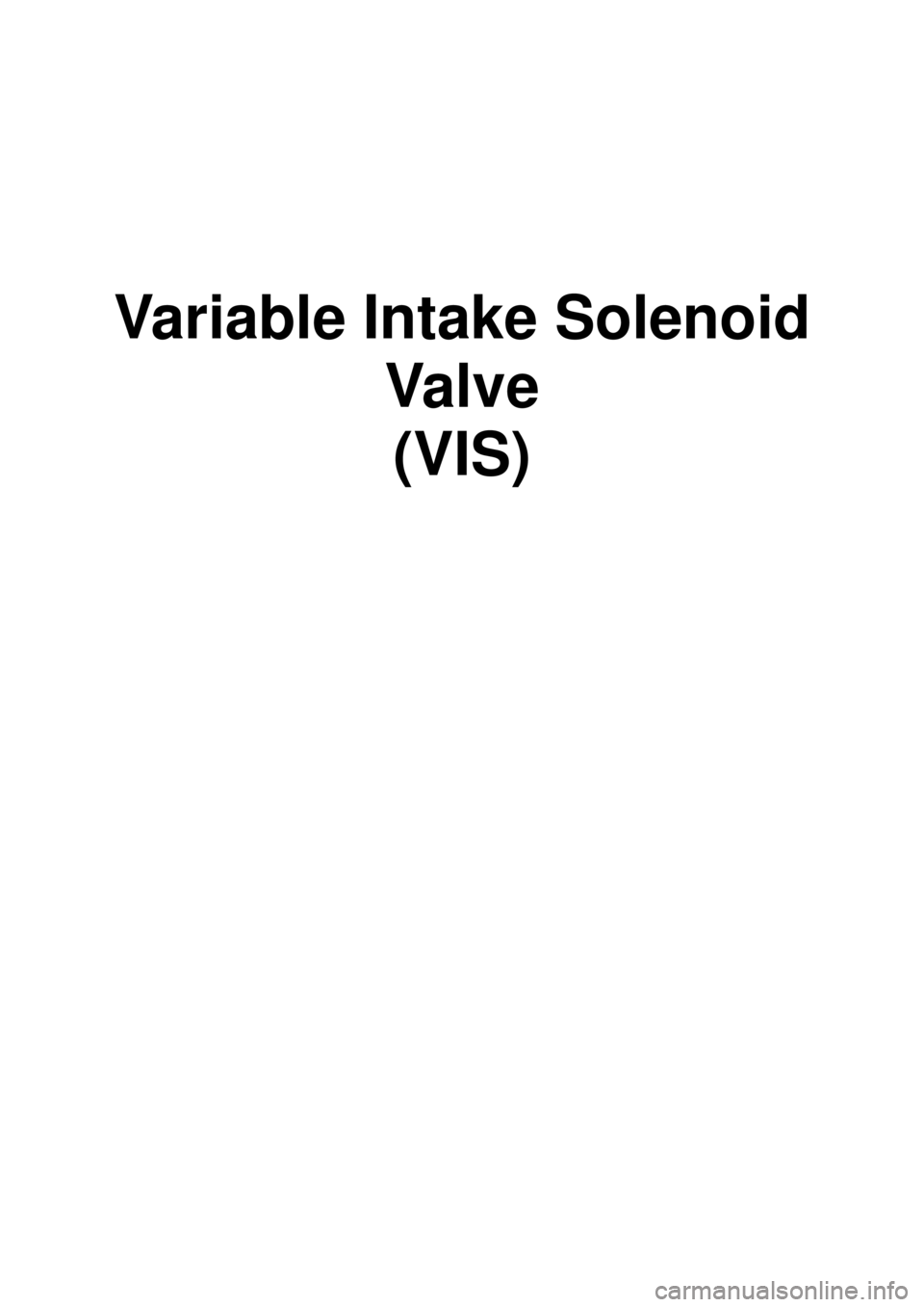 KIA CARNIVAL 2007  Workshop Manual Variable Intake Solenoid Valve(VIS) 